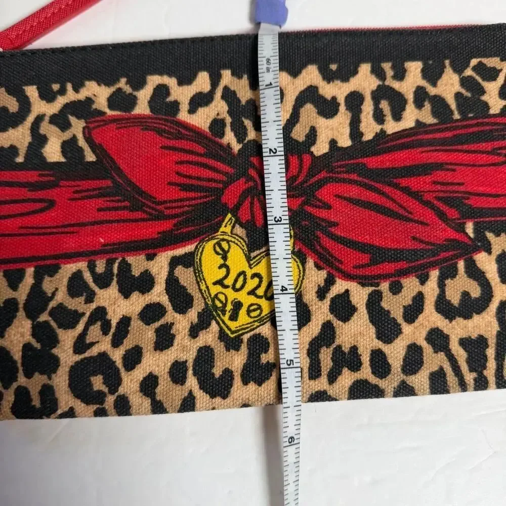 Brighton Red Leopard Print Cosmetic Bag Heart 2020 Love Top Zip Pouch
